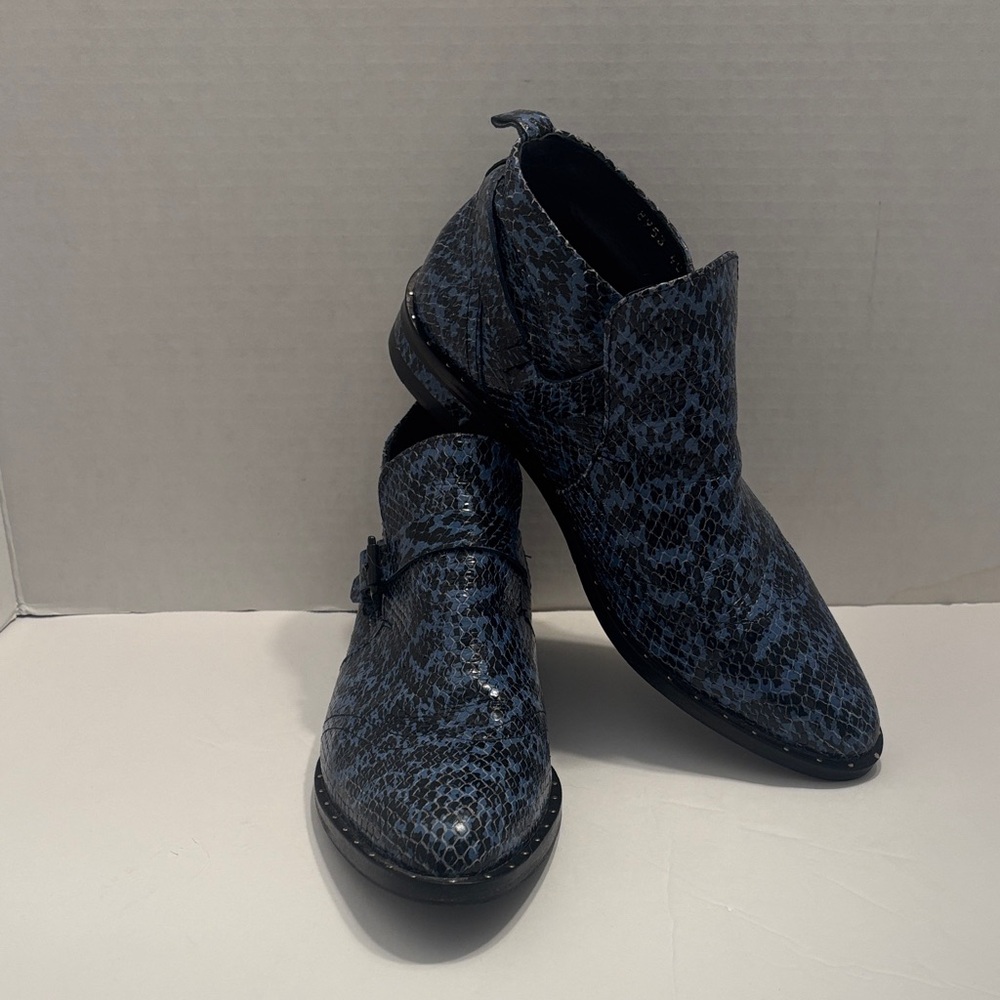 Freda Salvador Blue Patterned Ankle Boots